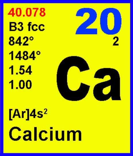 atomic mass number of calcium