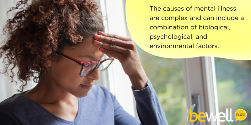 The causes of mental illness are complex and can include a combination of biological, psychological, and environmental factors.