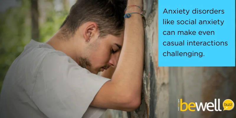 Anxiety disorders like social anxiety can make even casual interactions challenging, impacting friendships and familial relationships.
