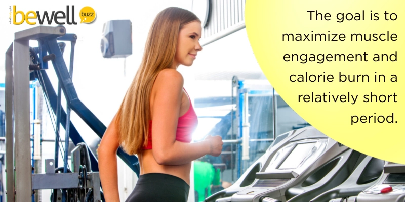 The goal of this sample gym workout is to maximize muscle engagement and calorie burn in a relatively short period.